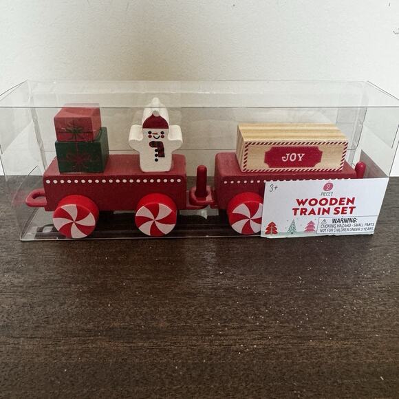 NEW Target Bullseye's Playground Christmas 2025 Wooden Train Set 6 Cars Holiday - Picture 3 of 16